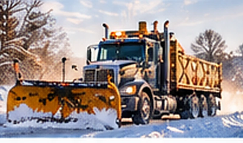 Snowplow working on a winter road