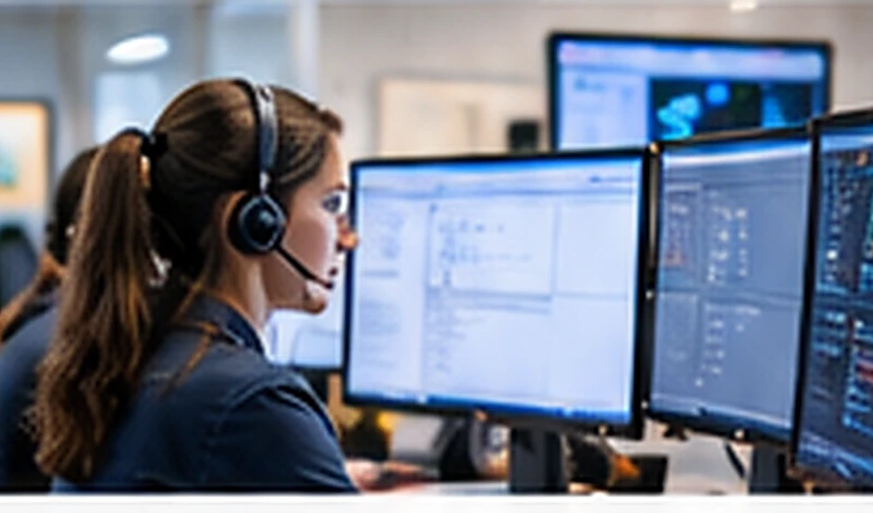 Internal IT support operator at work